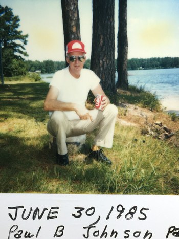 My grandfather in shades drinking a coca-cola in 1985 at Paul B Johnson State Park.