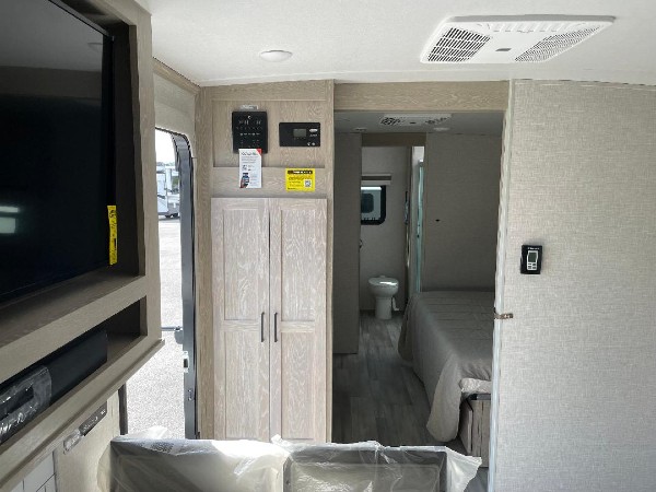 A view of the inside of a Forest River camper.