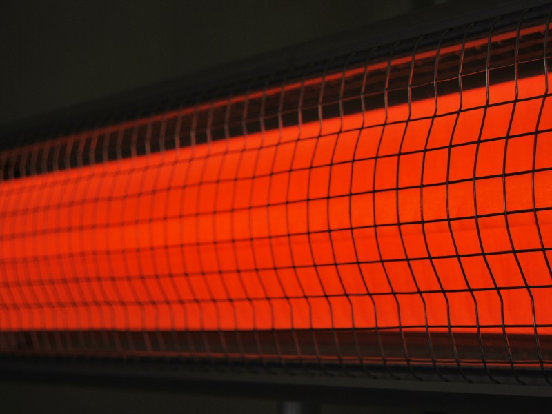 A small red infrared heater