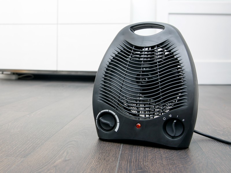 A small black heater waiting to be used